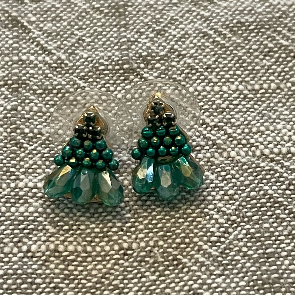Elegant Betsey Johnson Green Beaded Earrings
